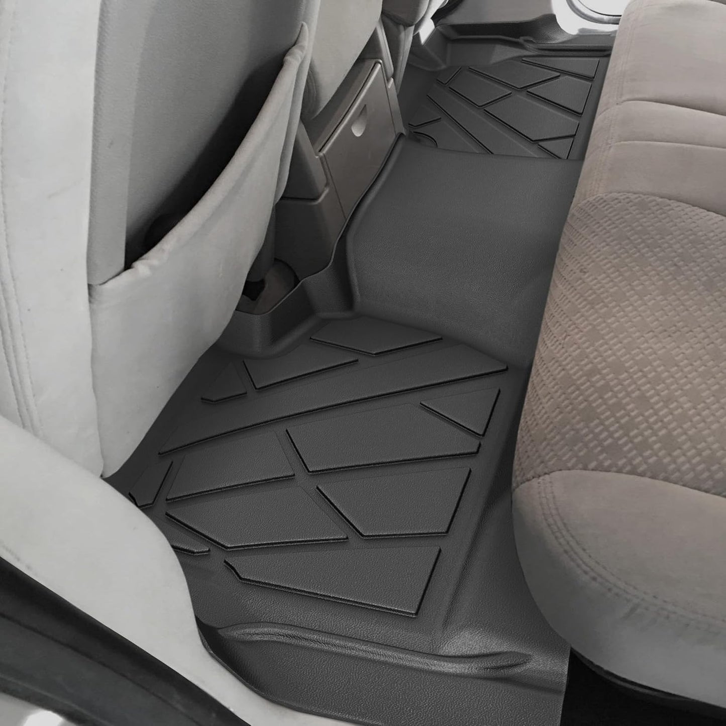KARPAL Floor Mats for 2007-2013 Chevy Silverado & GMC Sierra 1500 Crew Cab / 2007-2014 2500/3500 HD(Footwell Coverage), All-Weather TPE Custom Fit Floor Liners Car Accessories