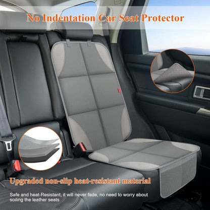 Car Seat Protector for Child Car Seat, 600D Fabric Safe Car Seat Cover with Upgraded Non-Slip Backing, Waterproof Seat Protector Under Baby Car Seat with Thick Padding for Car Back Front Seat