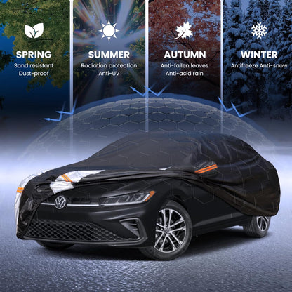 Large SUV Car Cover for Chevy Suburban 100% Waterproof All Weather, Heavy Duty Outdoor Full Exterior Covers Rain Sun Wind UV Protection. - Colors B