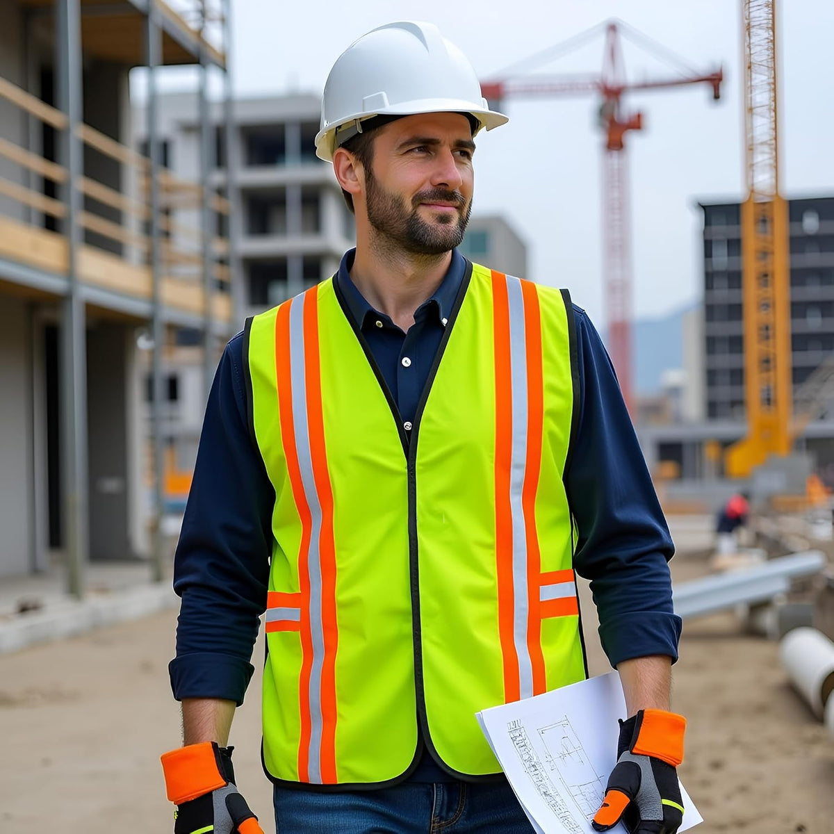 G & F Products High Visibility Reflective Safety Vest, One Size, Machine Washable Work Vest for Jobsite Safety