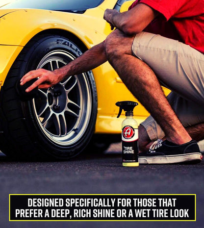 Adam's Tire Shine 16oz - Tire Dressing Spray with Added SIO2 for Rubber Protection, Gives A Glossy Wet Look & No Sling