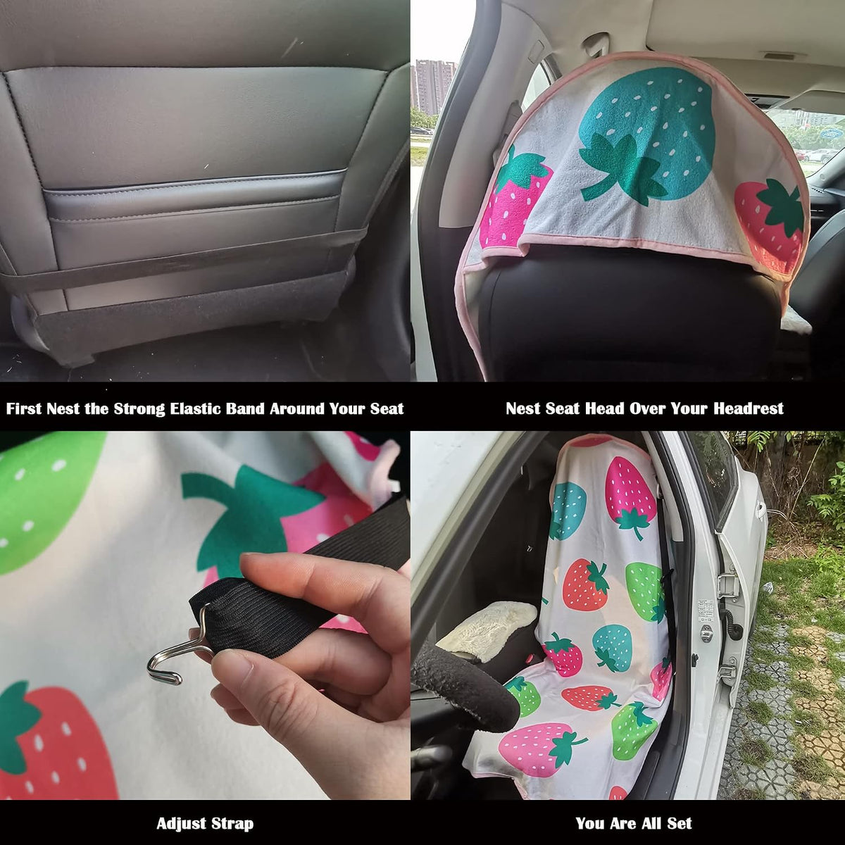 Car Seat Cover Protector Front Seats,for Gym Workout,Running,Swimming,Beach and Hiking,Waterproof Sweat Towel Bucket Seat Covers for Cars SUV Trucks (Black, 1Pcs)