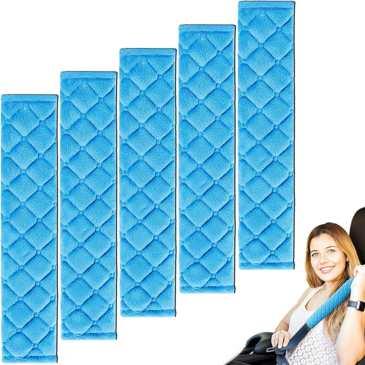 5 Pack Soft Car Seat Belt Cover Protector Comfort Auto Seatbelt Pads Strap Cushion Protecting Neck Shoulder Sedan SUV Trucks Car Interior Accessories for Adults Women Men 11 Inch Black