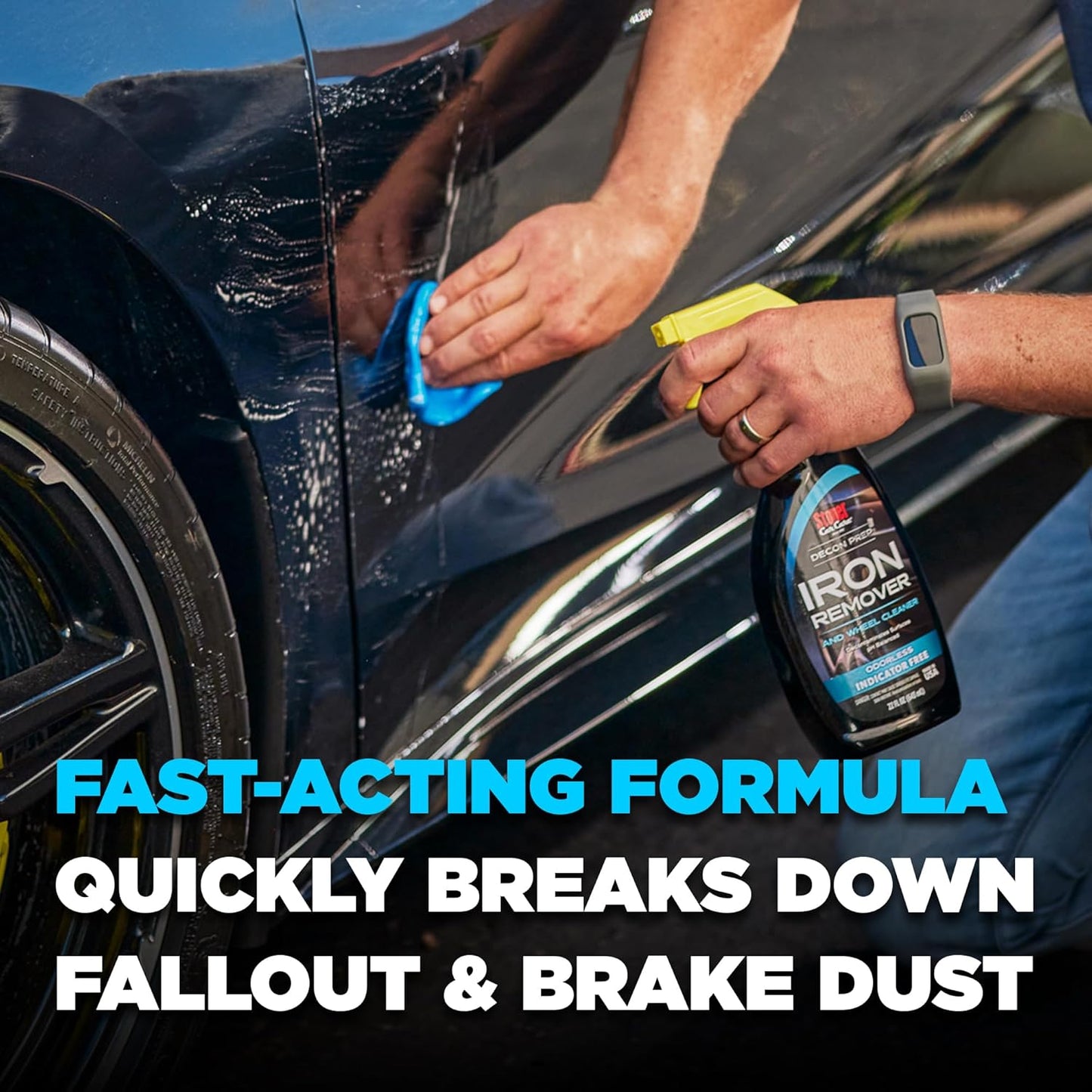 Stoner Car Care 92104 Iron Remover & Wheel Cleaner – Odorless Iron Fallout & Brake Dust Remover for Paint, Wheels & Glass – pH Balanced Rust Decontaminant with Color Indicator – 22 fl oz