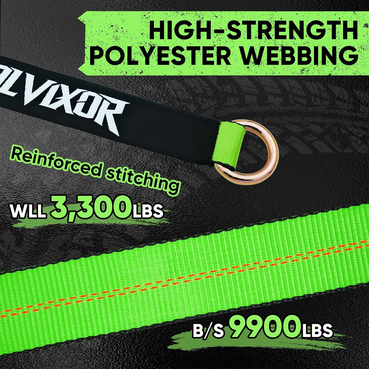 4 Pack Car Tie Down Straps for Trailers 2" x 96" - 9900LBS Break Strength - Tire Ratchet Straps with J Finger Hooks for Hauling UTV, SUV, Truck, Any Cars