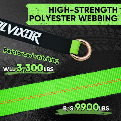 4 Pack Car Tie Down Straps for Trailers 2" x 96" - 9900LBS Break Strength - Tire Ratchet Straps with J Finger Hooks for Hauling UTV, SUV, Truck, Any Cars