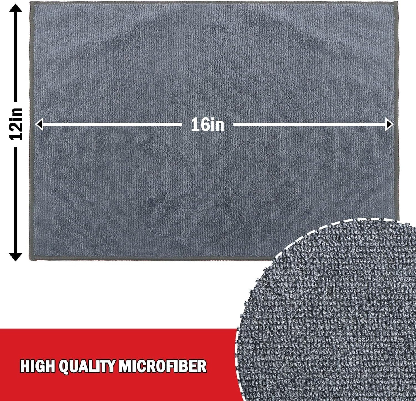 AIDEA Microfiber Cleaning Cloth 24 Pack, Microfiber Towels for Cars, Soft & Absorbent Cleaning Rags, Premium Lint Free Shop Towels for House, Kitchen, Car, 12inx16in