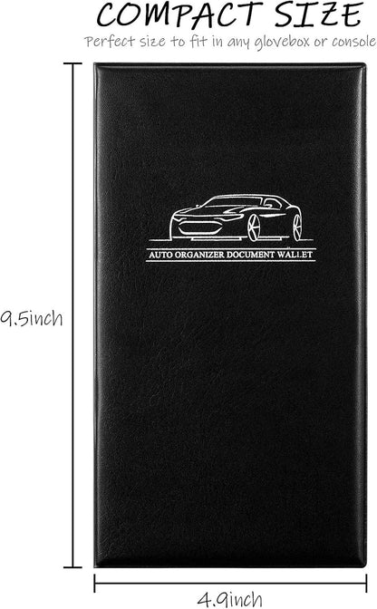 4 Pcs Car Registration and Insurance Card Holder, Automobile Essential Documents Wallet, Glove Box Oganizer for Car, Auto, Trailer, Truck (Brown, Red, Black, Blue)