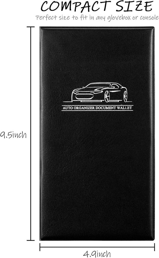 4 Pcs Car Registration and Insurance Card Holder, Automobile Essential Documents Wallet, Glove Box Oganizer for Car, Auto, Trailer, Truck (Brown, Red, Black, Blue)
