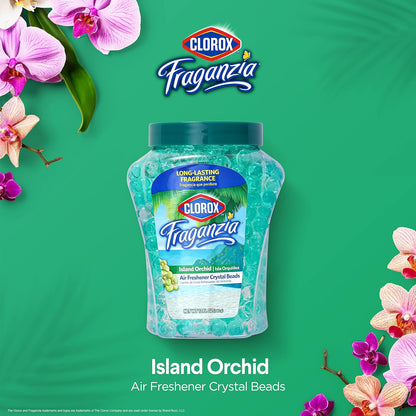 Clorox Fraganzia Crystal Beads Air Freshener, Long Lasting Room Deodorizer and Odor Eliminator Gel Beads to Freshen Home, Car, or Office, Fresh Ocean Breeze Scent, 12 Fl Oz