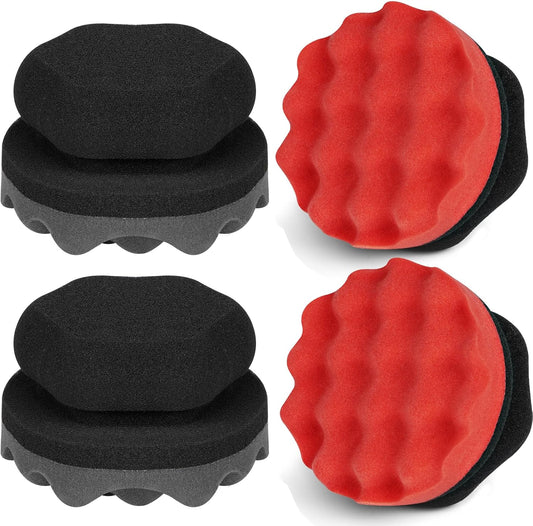 2 Pack Large Tire Shine Applicator Pad, Tire Hex Grip Applicator, Tire Shine Car Detailing Foam Sponge Tool, Reusable Car Cleaning Supplies After Car Wash Tire Cleaner for Applying Tire Shine