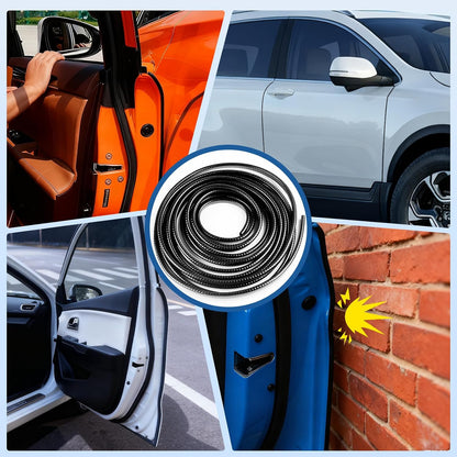 REGUICORP 20Ft (6.1m) Car Door Edge Guards, U-Shaped Black Car Door Protector, Automotive Door Entry Guard Fit for Most Vehicles, Built-in Metal Clips, No Need Adhesive, Easy to Cut
