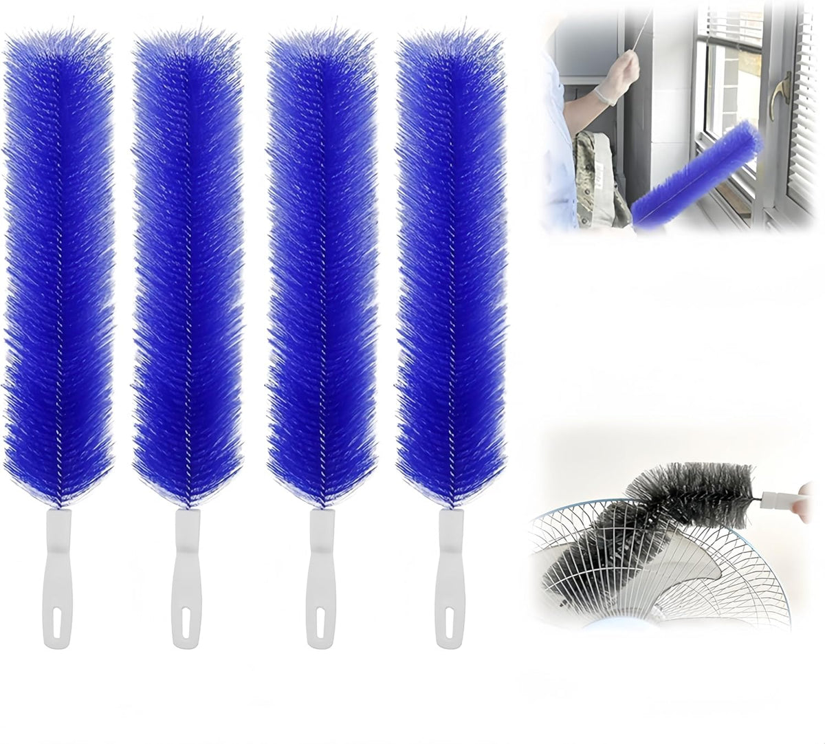 Bendable Microfiber Head, 2026 Fan Cleaner Brush Reusable Dust Remover Washable ldeal for Electric Fans Air Conditioning, Home Car Vents, Curtain (Mixed 2 Pcs)
