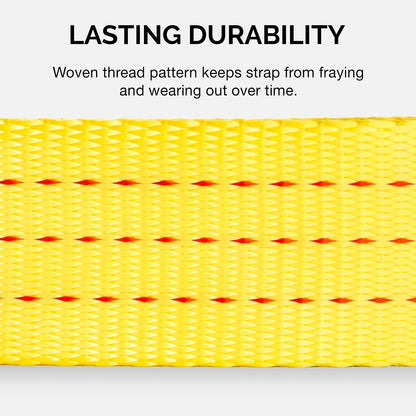 NEIKO 51005A Heavy-Duty Tow Strap with Hooks, 2 Inches by 20 Feet, Woven Polyester Webbing, and 10,000-Pound Capacity, HD Truck Recovery Strap and ATV Tow Strap, Tow Rope for Vehicles