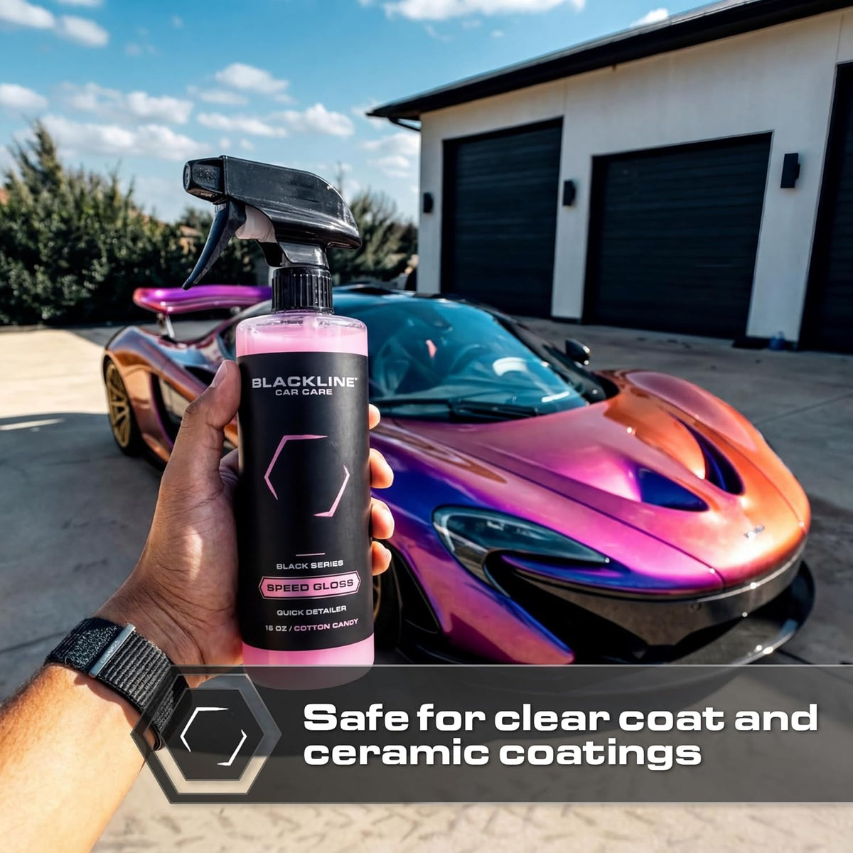 Blackline Car Care - Speed Gloss Quick Detailer Spray & Car Shine - Versatile, Fast Cleaning for a Streak-Free, Quick Detail and Glossy Finish on All Vehicle Surfaces (16 Fl Oz)