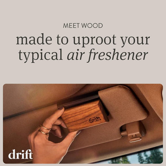 Drift Car Air Freshener - The Original Wood Air Freshener - Car Odor Eliminator - Long Lasting Scent - Auto Accessories - Metal Clip - Essential Oils - Clean Ingredients - Cabana Scent Starter Kit