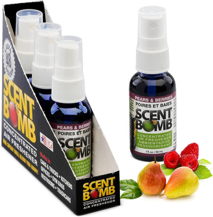 Scent Bomb Air Freshener Spray, Long-Lasting Odor Eliminator - Effective Deodorizer for Home & Car, Fresh Room Spray for Kitchen, Bathroom & Smell Neutralizer - 1 oz Pack of 4, Black Cherry Scent