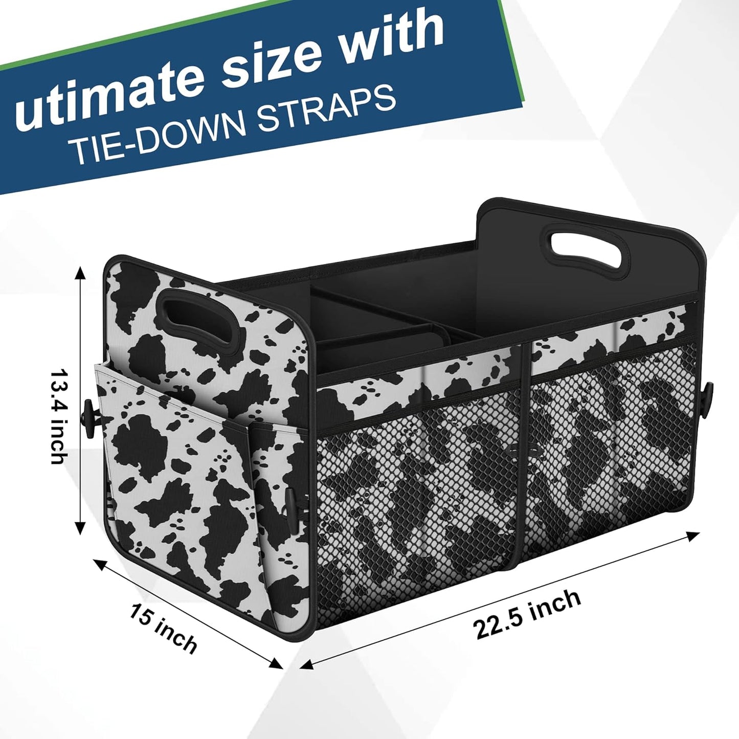 Femuar Car Trunk Organizer with Large Capacity Waterproof Car Accessories for Women & Men, Collapsible Trunk Organizer for Suv/Jeep/Sedan,Tools (Black, Standard)