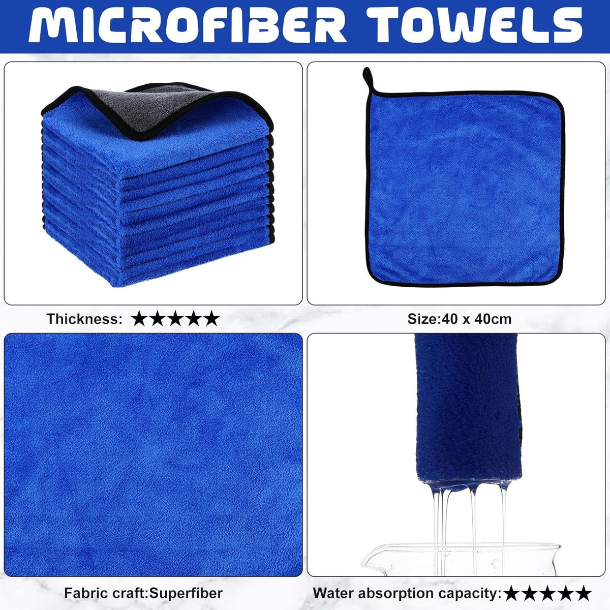Tallew 40 Pcs Microfiber Towels:16"x16" Microfiber Drying Towels Bulk Micro Fiber Car Cleaning Cloth for Cars Drying Washing Polishing Office Windows Cleaning Household Supplies (Yellow)