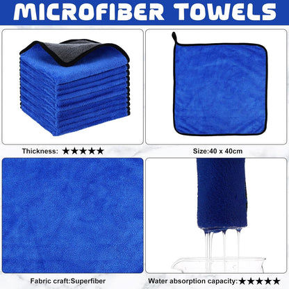 Tallew 40 Pcs Microfiber Towels:16"x16" Microfiber Drying Towels Bulk Micro Fiber Car Cleaning Cloth for Cars Drying Washing Polishing Office Windows Cleaning Household Supplies (Yellow)