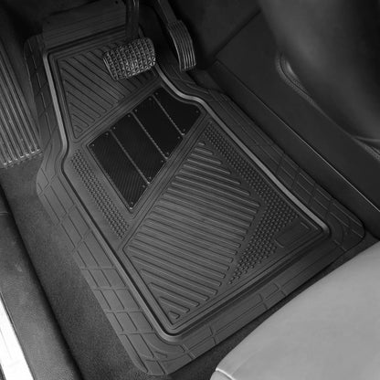 CAR PASS Heavy Duty Rubber Floor Mats 4-Piece,Pink Car Mats Full Sets Anti-Slip,Waterproof Universal Trim-to-Fit for Car SUV Truck, Durable All Weather Automotive Car Mats for Women,Girly(All Pink)