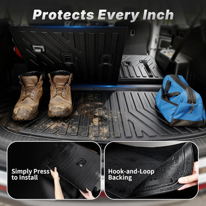 OEDRO Cargo Trunk Liner Fit for 2010-2017 Chevrolet Equinox L/LS/LT/LTZ/Premier& 10-17 GMC Terrain SL/SLE/SLT/Denali, All Weather Custom Fit Anti-Slip Cargo Mat, Black