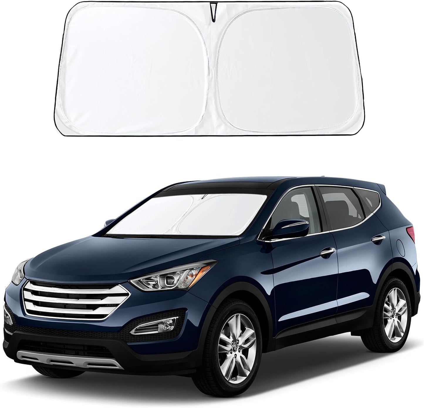 EcoNour Car Windshield Sun Shade | 2025 Upgraded Innovative No-Light-Pass Technology for Maximum Coverage | Foldable Sun Shade Keeps Your Vehicle Cool | Must-Have Car Accessories | Small (59" x 29") - Colors L
