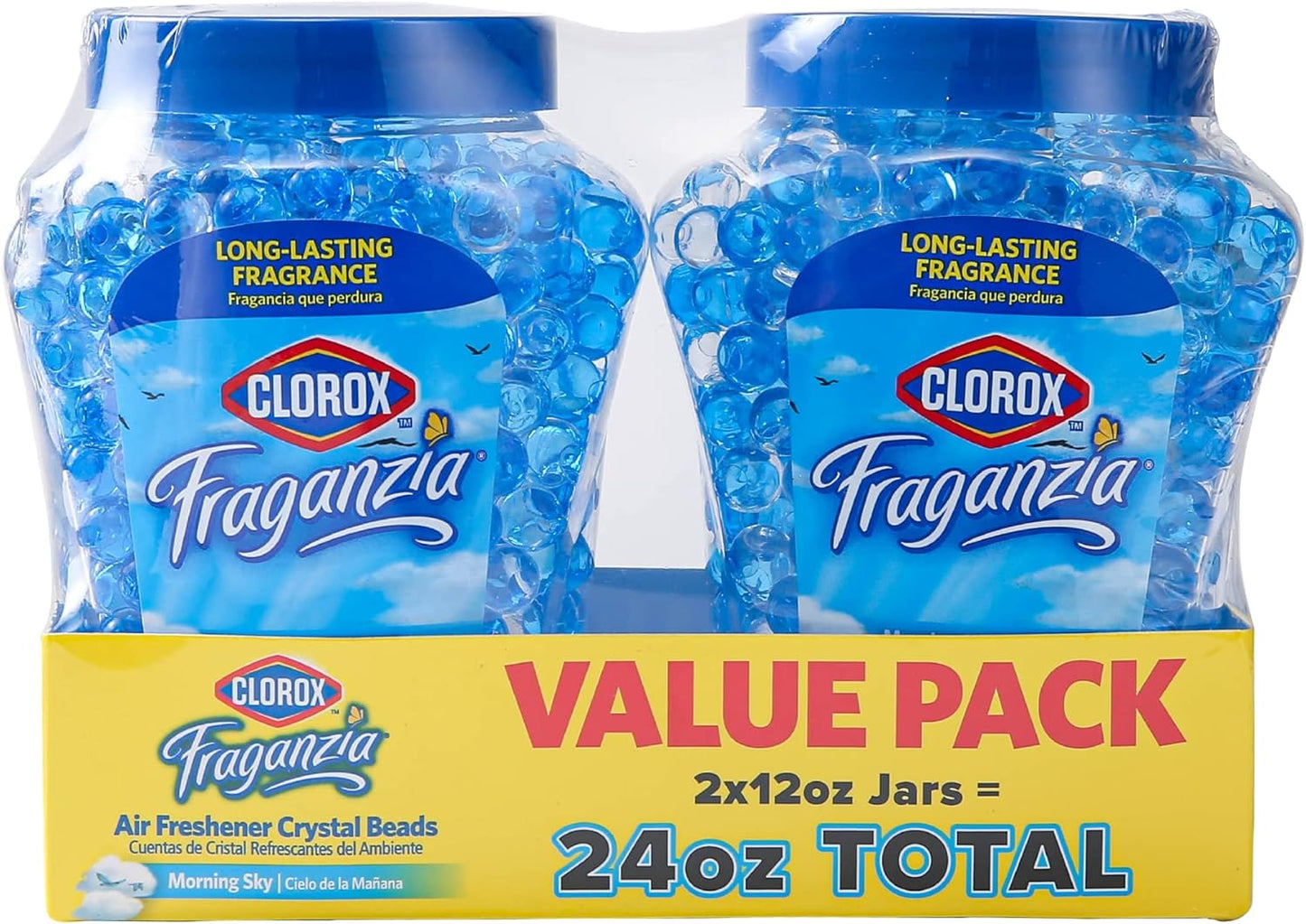 Clorox Fraganzia Crystal Beads Air Freshener, Long Lasting Room Deodorizer and Odor Eliminator Gel Beads to Freshen Home, Car, or Office, Fresh Ocean Breeze Scent, 12 Fl Oz