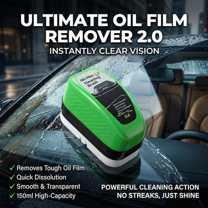 Automotive Oil Film Cleaning Brush for Car Windows, Car Windshield Cleaner Brush for Cleaning Car Windshield, Clear Vision Glass Cleaner with Anti-Rain & Anti-Fog Coating, Green