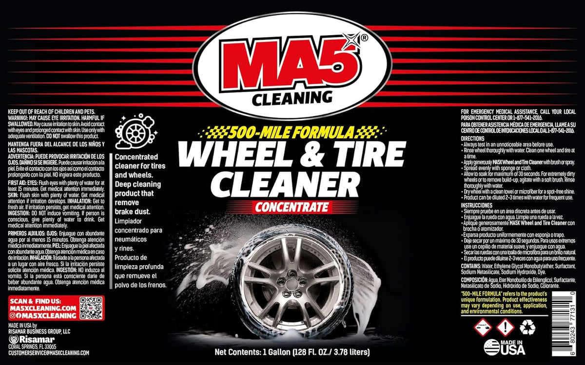 MA5X Wheel and Tire Cleaner | Concentrated, Brake Dust Remover | Wheel Cleaner Spray | 32oz Bottle | Pack of 1