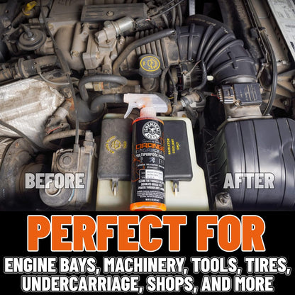 Chemical Guys Signature Series Orange Degreaser Spray - Heavy Duty All Purpose Cleaner for Engines, Tires, Undercarriages, Tools and More, Professional Strength, Breaks Down Grease, Oil & Grime, 16 oz