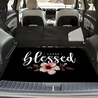 Universal Car Trunk Mat 29" x 39",Purple Colorful Flowers All Weather Trunk Protection Cargo Liner, Durable Cargo Mat Rear Trunk Liner,Stylish Vehicle Interior Accessories Suitable for Most Car Models