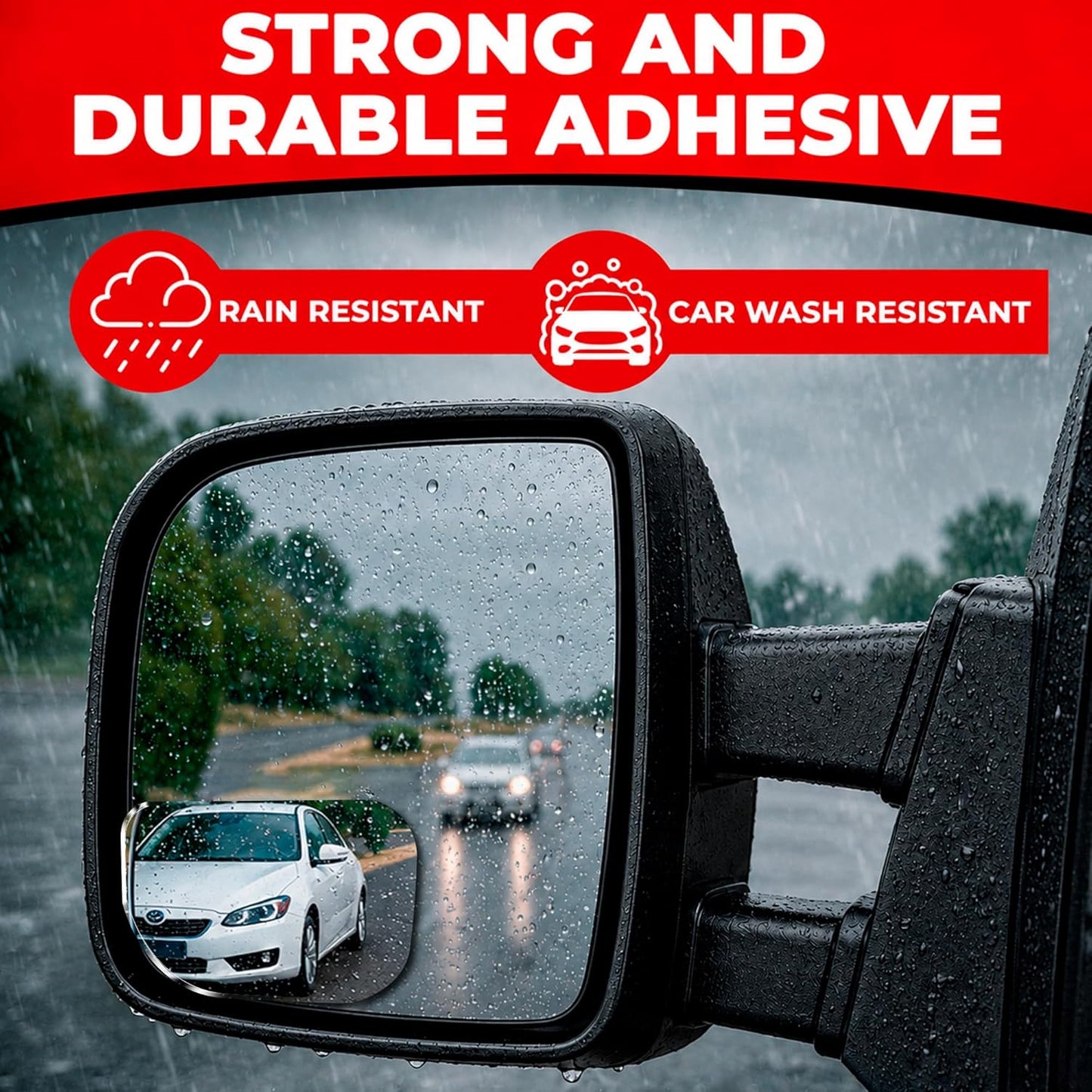 Blind Spot Convex Car Mirror - Rearview Accessories for Car Interior - Automotive Blindspot Mirrors for Larger Image and Improved Traffic Safety (2-Pack)