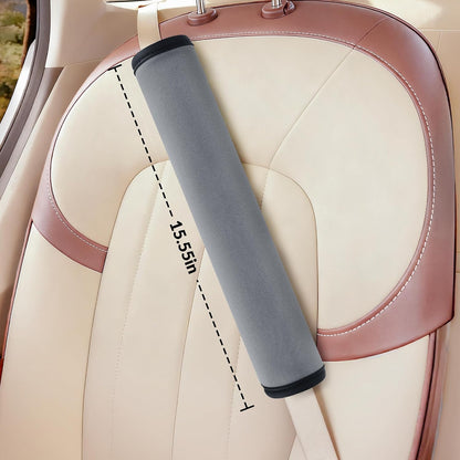 Extra Long Car Seat Belt Cover, 2Pack Waterproof Seatbelt Shoulder Pad for Comfortable Driving, Soft Seatbelt Strap Covers for Adults Kids Women & Men, Machine Washable, Grey