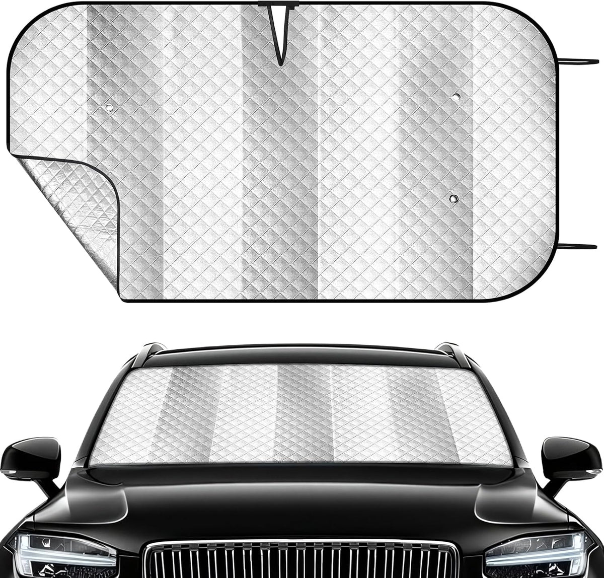 Iridescent Sun Shade for Car Windshield, Foldable Universal Car Windshield Upgrade Sunshade Enhanced UV Rays Reflective Sun Visor Shade Keeps Vehicle Cool