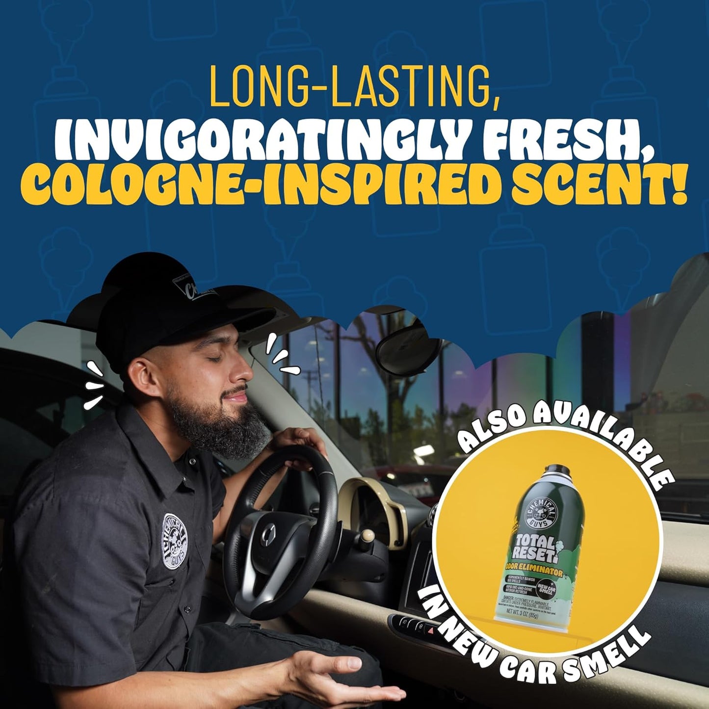 Chemical Guys Odor Eliminating Fogger 3 Pack – Black Frost Scent, 3 Oz Each – Set-and-Forget System to Remove Smoke, Pet, Gym, and Food Odors in Cars, Trucks, SUVs