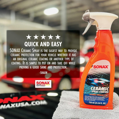 SONAX Ceramic Spray Coating 257400 | Durable Ceramic Technology for High Gloss & Protection | Hydrophobic for All Paint Surfaces | Easy to Apply | Long Lasting Shine & Water Repellent Finish | 750ml
