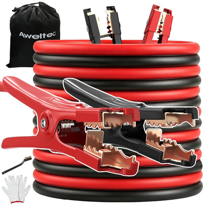 Jumper Cables for Car,8 Gauge 12 Feet Heavy Duty Booster Cable,Quick Connect Automotive Wires with Alligator Clamps,Carrying Bag for Cars Trucks