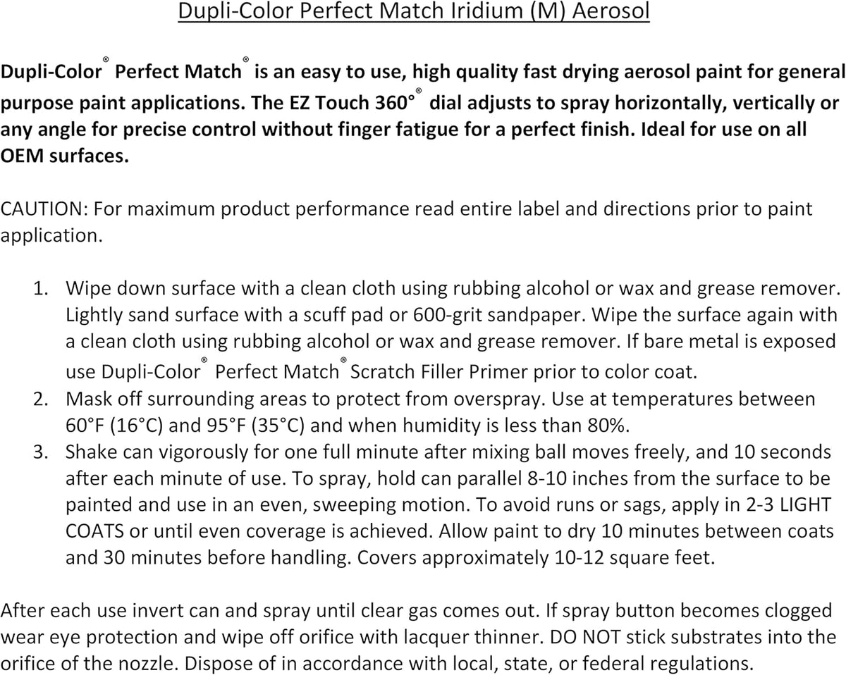 Dupli-Color EBCL01257 Clear Perfect Match Automotive Top Coat - 8 oz. Aerosol - Colors D