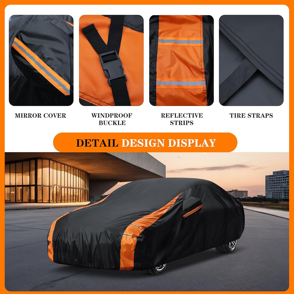 in Full Exterior Sedan Waterproof Car Cover All Weather, Waterproof,UV Resistant, Dustproof, and Snowproof Fit Toyota Camry,Tesla Model 3,Honda Accord,Nissan Altima,Kia K5 etc.Size A4