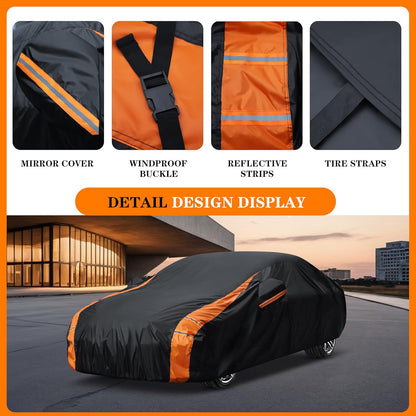 in Full Exterior Sedan Waterproof Car Cover All Weather, Waterproof,UV Resistant, Dustproof, and Snowproof Fit Toyota Camry,Tesla Model 3,Honda Accord,Nissan Altima,Kia K5 etc.Size A4