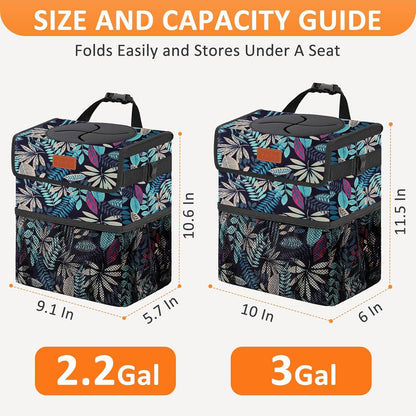 Vankor Car Trash Can Bin with Lid Hanging for Back Seat, Car Accessories for Women Men Leak Proof Automotive Garbage Cans Leakproof Vehicle Trash Can for Truck SUV Black