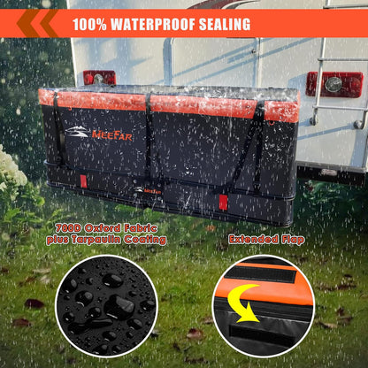 MeeFar Rooftop Cargo Carrier Car Roof Bag 21 Cubic Feet 100% Waterproof Car Top Carrier, Fits All Vehicle with/Without Rack,Include Anti-Slip Mat,10 Reinforced Straps,6 Door Hooks,Luggage Lock