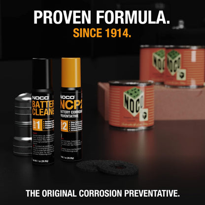 NOCO NCP2 M401 Battery Terminal Cleaning Kit with Battery Corrosion Preventative Spray, Battery Cleaner Spray, Battery Terminal Cleaning Brush, and Anti-Corrosion Washers