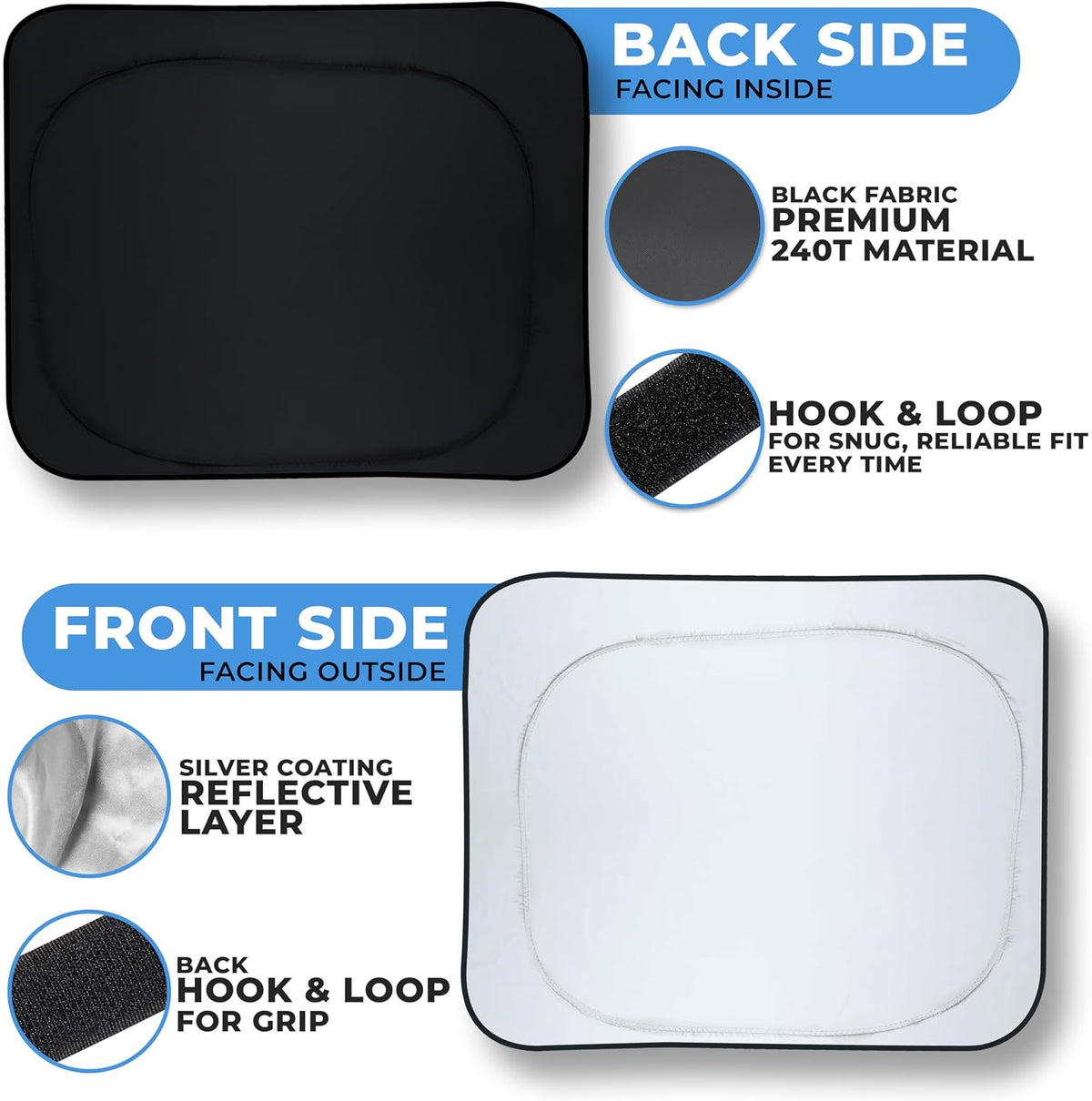 Autovir Car Windshield Sun Shade Foldable | Front Windshield Shade for Sun, Heat and UV Rays | Sunshade for Car Front Window and Interior Sun Protection | Medium (28 x 31 inches)