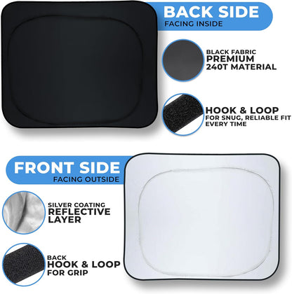Autovir Car Windshield Sun Shade Foldable | Front Windshield Shade for Sun, Heat and UV Rays | Sunshade for Car Front Window and Interior Sun Protection | Medium (28 x 31 inches)