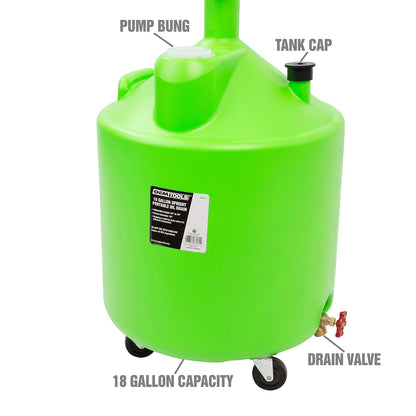 OEMTOOLS 9-Gallon Oil Drain Pan with Adjustable Funnel, Built in Tool Rack