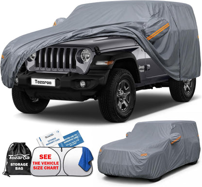 SUV Cover Waterproof All-Weather,Outdoor Full Exterior Automobiles SUV(Length 182-190 inch) with Windshield Sun Shade Universal Fit Toyota RAV4,CRV,Model Y,Q5,Size S2 (See SizeChart)