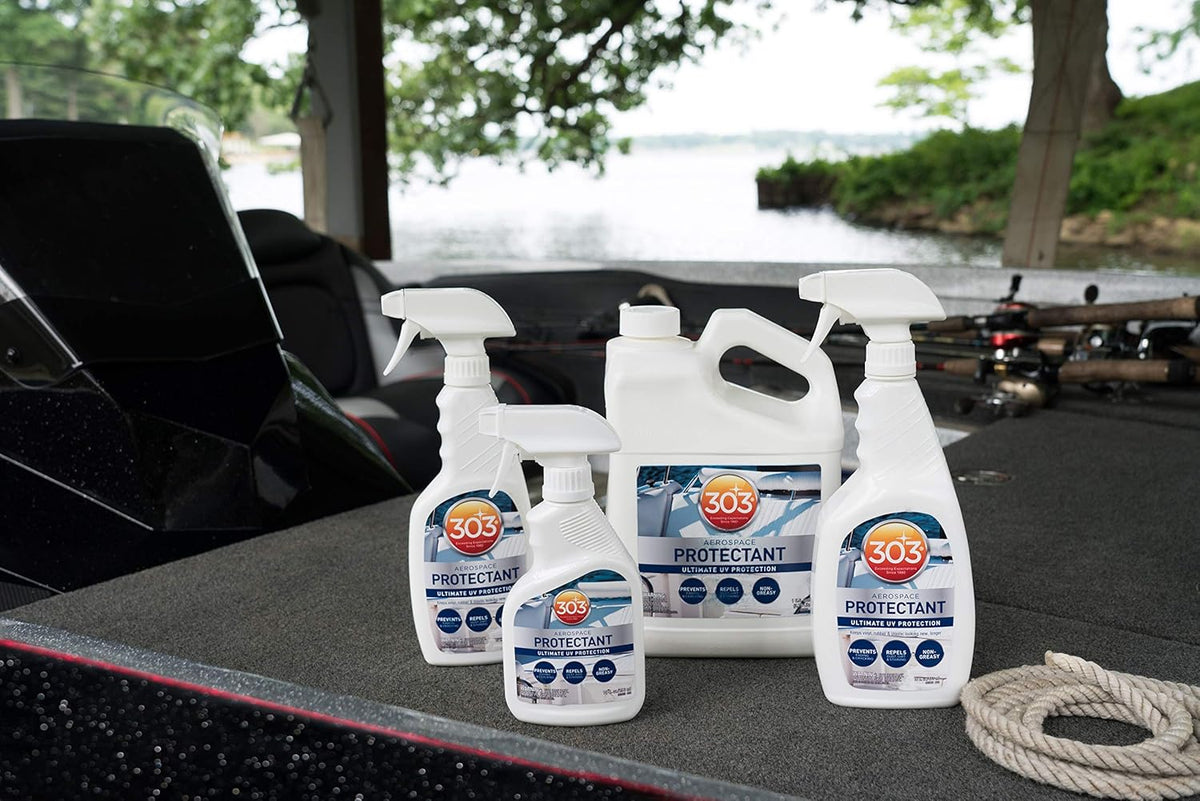 303 Products Marine Aerospace Protectant Spray, UV Protection for Boat Vinyl & Surfaces – Repels Dust, Dirt & Staining, Matte Finish, Restores Like-New Appearance, 32 oz