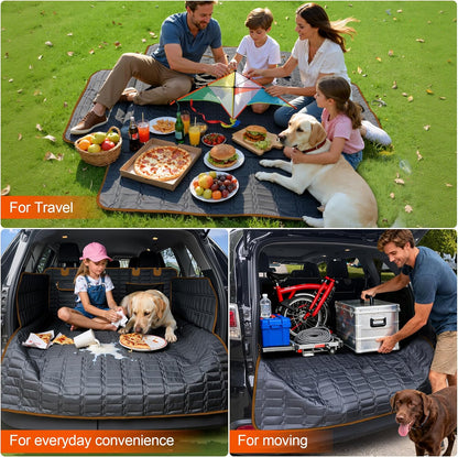 Reliadura SUV Cargo Liner for Dogs, Waterproof Dog Trunk Cover with Bumper Flap Protector, Pet Cargo Mat for SUVs Sedans Vans, Non-Slip Scratchproof Dog Seat Cover, Large Size Universal Fit